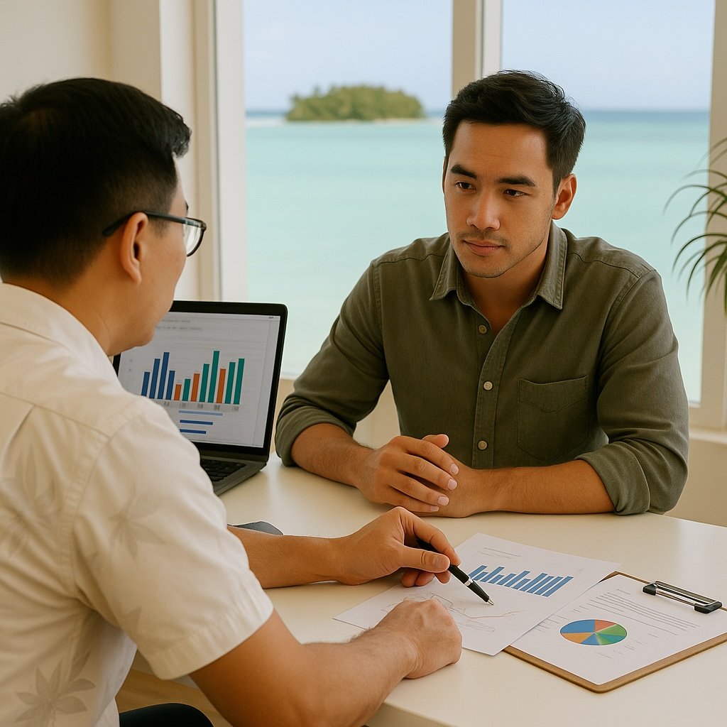 Brichan Comptabilité à Tahiti prend en charge vos déclarations fiscales et TVA (IR, IS, taxe professionnelle polynésienne) et assure le suivi de vos obligations auprès de la DICP. Gagnez du temps, restez en conformité et concentrez-vous sur le développement de votre entreprise.